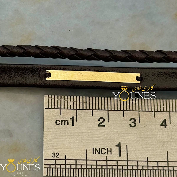 دستبند طلا چرم مردانه L107